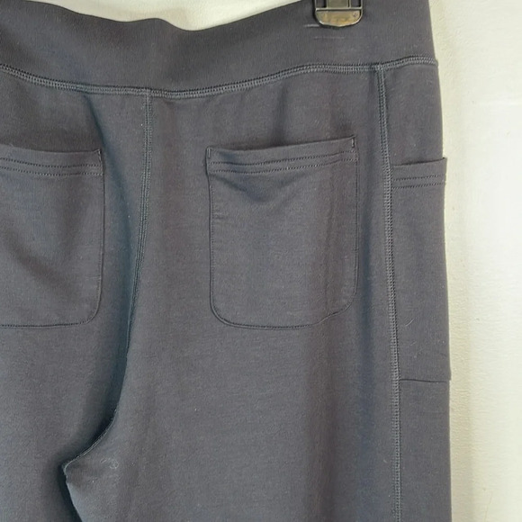 Skechers Restful High Waist Wide Straight Leg Pants Pockets Midnight Blue M - Picture 6 of 12
